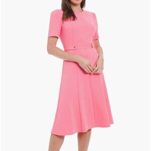 London Times Fit & Flare Midi Dress - Pink - Size 8 NWT!